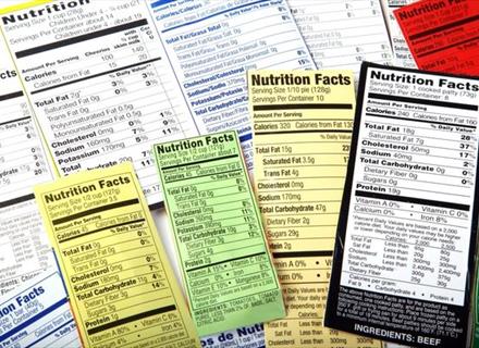 many food product labels