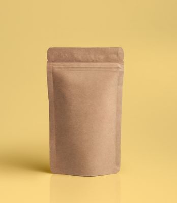 a blank, brown stand up pouch